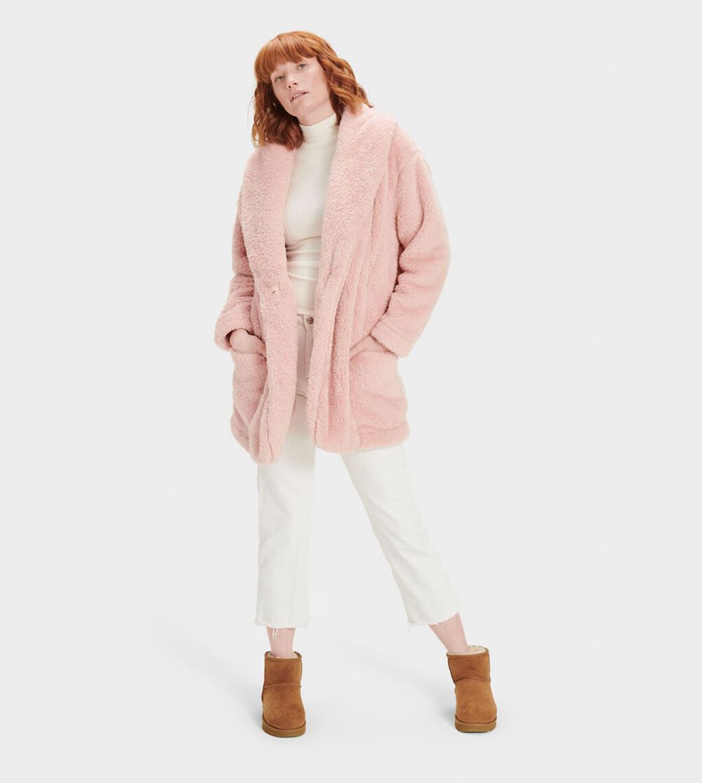 Ugg Cardigan Womens - Ugg Annona Sherpa Travel Rose - 248MNGTDY